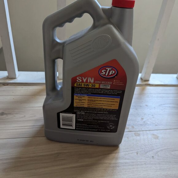 STP High Mileage Full Synthetic Engine Oil 5W-30 – 5 Quart Partial Use - Picture 2 of 2
